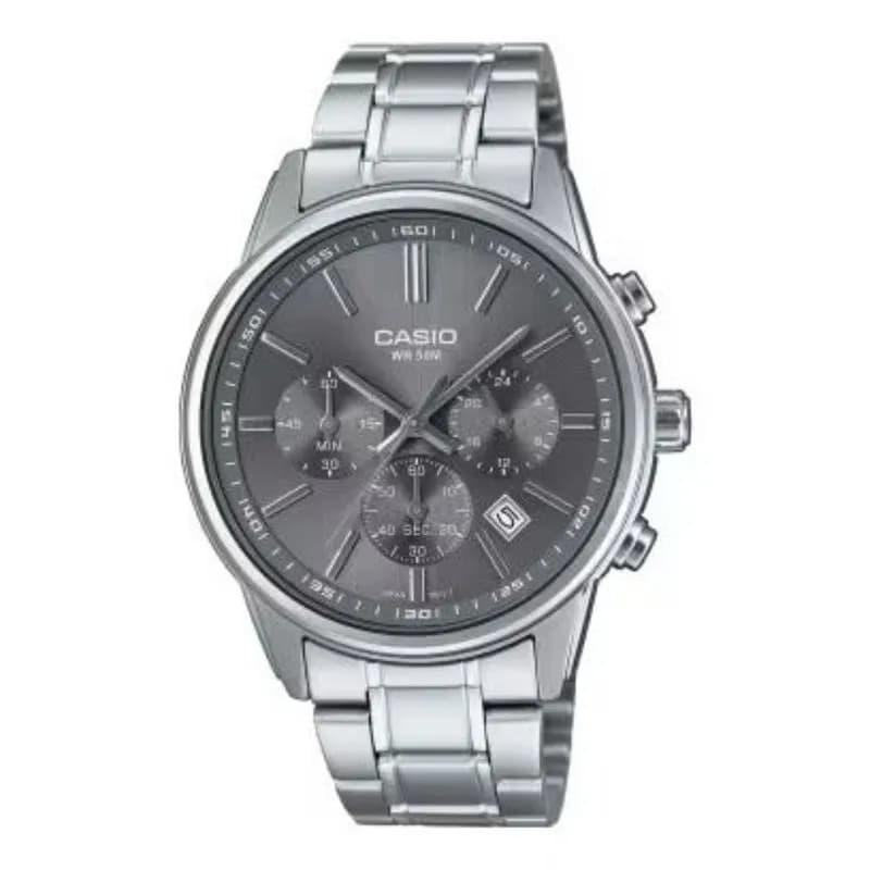 Casio MTP-1374D · Acero plateado / Cara gris