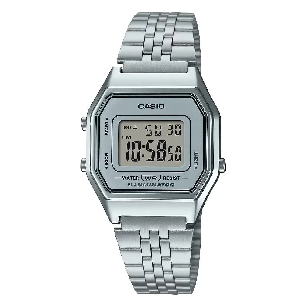 Casio Vintage LA680WA · Plateado / Cara clara