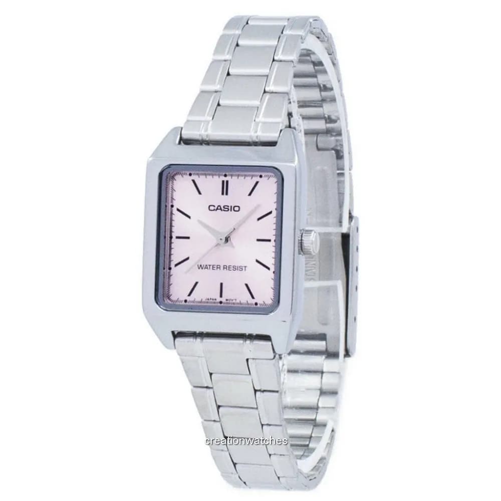 Casio LTP-V007D · Acero / Cara rosada